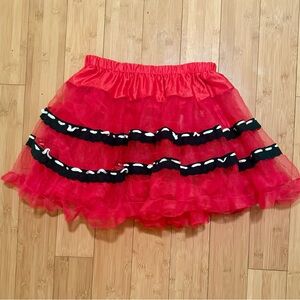 Jerry Beck Red Bustle Skirt One Size